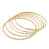 5Pcs 304 Stainless Steel Bangle Set for Women BJEW-S162-01C-G-4