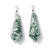 Natural Qinghai Jade Pointed Pendants G-I314-02P-01-2