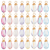 64Pcs 8 Colors Copper Wire Wrapped  Handmade Lampwork Charms PALLOY-GA00002-1