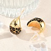 Brass Enamel Stud Earrings EJEW-P301-12G-2