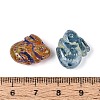 Picasso Baking Paint & Golden Metal Enlaced Glass Beads DGLA-T004-72M-3