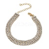 304 Stainless Steel Rhinestone Cup Chain Multi-strand Bracelets for Women BJEW-P376-01G-02-1