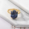 Hexagon Natural Lapis Lazuli Finger Rings RJEW-B113-02G-01-5