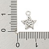 Starfish Rack Plating Brass Micro Pave Clear Cubic Zirconia Charms KK-P277-12P-3