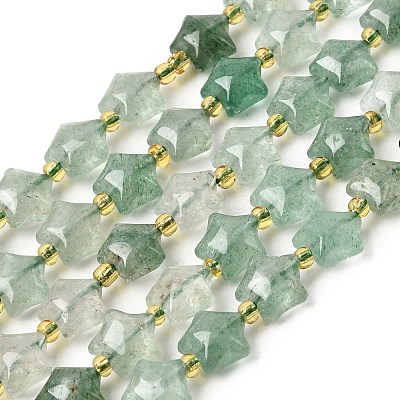 Natural Green Strawberry Quartz Beads Strands G-Z080-A32-10mm-1