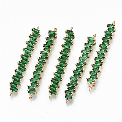 Brass Micro Pave Cubic Zirconia Links Connectors KK-S359-075C-RS-1