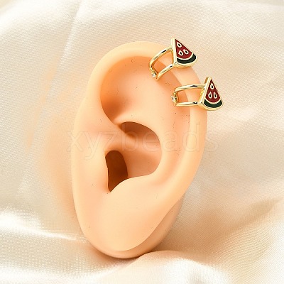 Brass Cuff Earrings EJEW-C186-02D-G-1