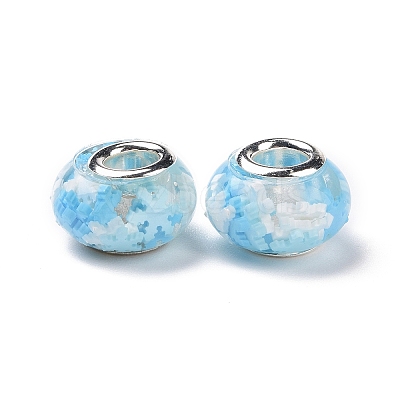 Transparent Resin European Rondelle Beads RPDL-P005-01P-16-1