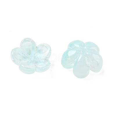 Dyed & Heated Glass Bead Caps GLAA-C042-01F-1