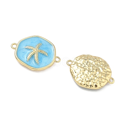 Ocean Brass Enamel Connector Charms KK-C251-05G-02C-1