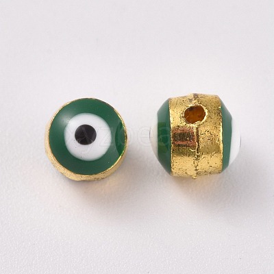 Alloy Enamel European Beads ENAM-WH0047-14B-1