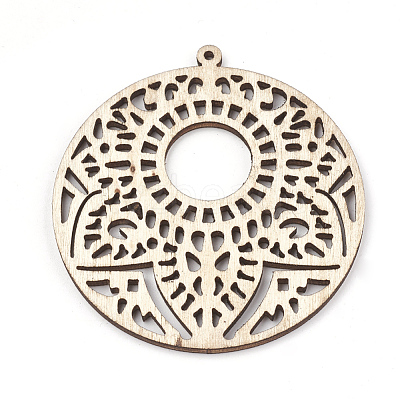 Undyed Wood Big Pendants WOOD-T008-42-1