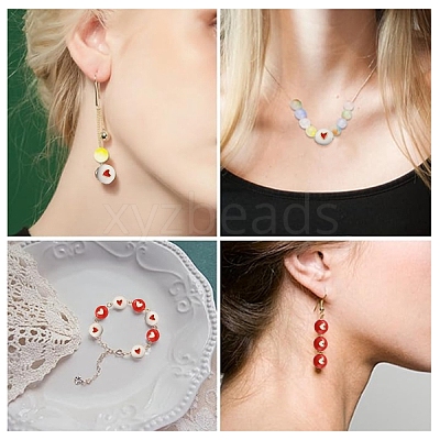 4Pcs 4 Styles Brass Enamel Beads KK-YW0003-01-1