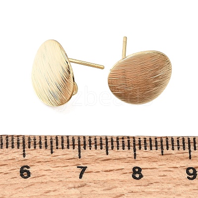 Brass Stud Earring Findings with Loops KK-CBA2395-05G-1
