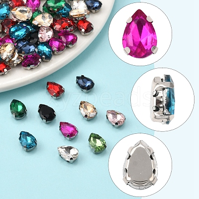 80Pcs 10 Colors Sew on Rhinestone RGLA-FS0001-17-1