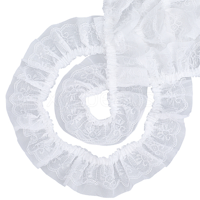 10 Yards Polyester Lace Ribbon OCOR-GF0006-25B-1