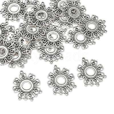 Tibetan Style Alloy Connector Cabochon Settings X-EA541Y-NF-1