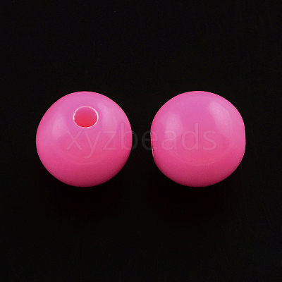 Round Opaque Acrylic Beads SACR-R866-6mm-10-1