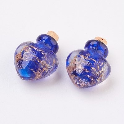 Handmade Luminous Lampwork Perfume Bottle Pendants LAMP-P044-K03-1