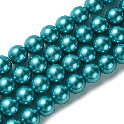 Eco-Friendly Glass Pearl Beads Strands HY-A008-14mm-RB073-1
