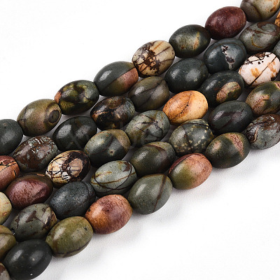 Natural Picasso Jasper/Polychrome Jasper Beads Strands G-N346-02B-05-1