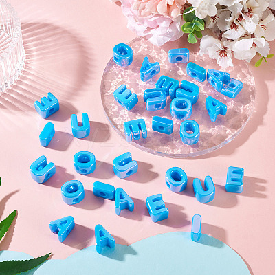 50Pcs 5 Styles UV Plating Opaque Acrylic Beads PACR-TA0001-31F-1