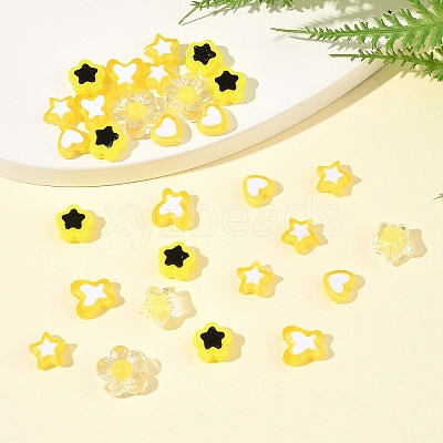 200Pcs 6 Styles Transparent & Opaque Acrylic Beads TACR-FS0001-54G-1