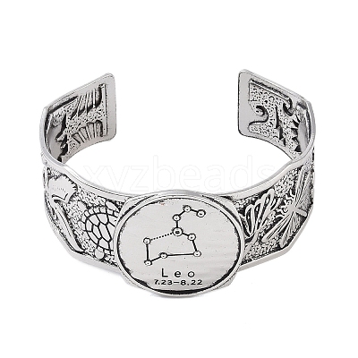 Constellation Alloy Open Cuff Bangles for Women Men BJEW-C064-01AS-08-1