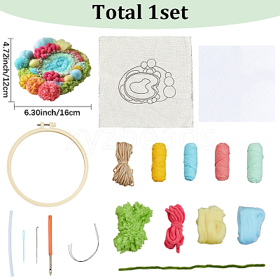 DIY Coaster Punch Needle Embroidery Starter Kits for Beginners DIY-WH20095-003B-1