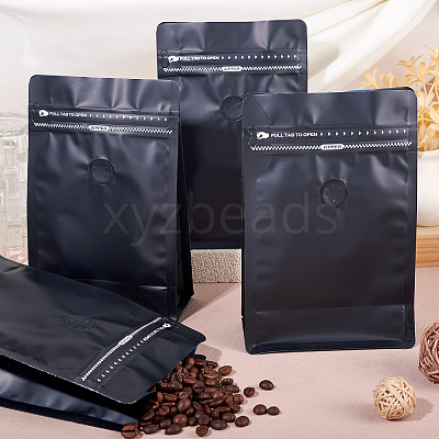 10Pcs BOPP and Aluminized PET and PE Resealable Coffee Zipper Bags with Valve ABAG-TA0001-93G-1