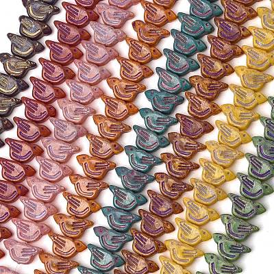 Painted Glass Beads Strands GLAA-Z021-19-1