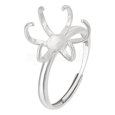 Rhodium Plated Sterling Silver Adjustable Ring Components STER-BC0002-32-1