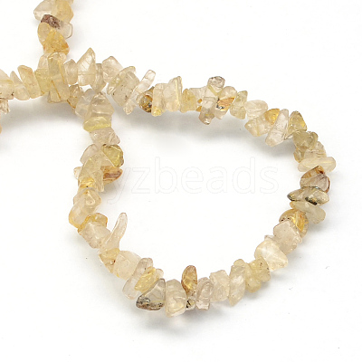 Natural Gold Rutilated Quartz Stone Bead Strands X-G-R192-A20-1