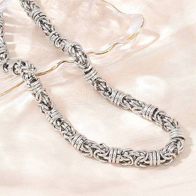 9MM 304 Stainless Steel Byzantine Chain Necklaces for Men SA-T001-02AS-1