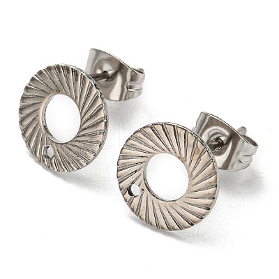 Non-Tarnish 201 Stainless Steel Stud Earrings Finding STAS-B045-13P-A-1