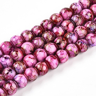 Baking Paint Glass Beads Strands X-DGLA-N003-6mm-B03-1
