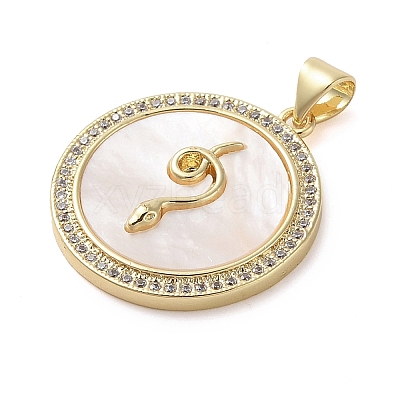 Brass Micro Pave Clear Cubic Zirconia Pendants KK-I712-55B-G-1