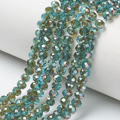 Electroplate Glass Beads Strands X-EGLA-A034-T6mm-J06-1