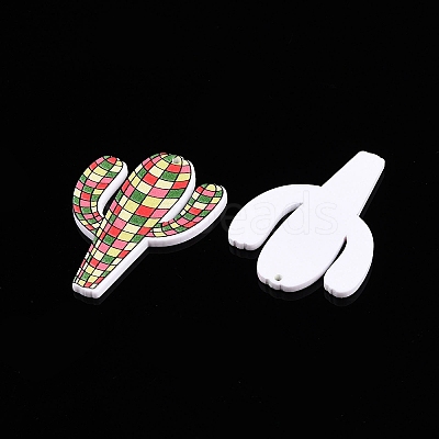 Printed Tartan Acrylic Pendants OACR-T028-04A-1