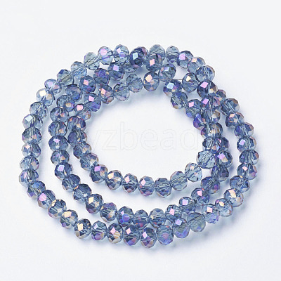Electroplate Transparent Glass Beads Strands EGLA-A034-T4mm-G06-1