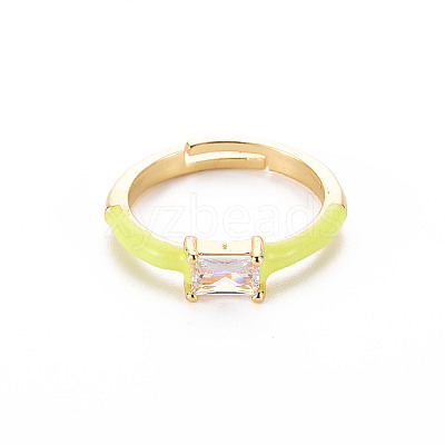 Brass Enamel Cuff Rings RJEW-T016-23F-NF-1