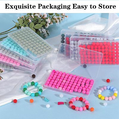80Pcs Round Silicone Focal Beads SIL-SZ0001-24-26-1
