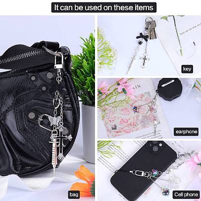 4Pcs Alloy Mobile Strap Sets DIY-SZ0009-99-1