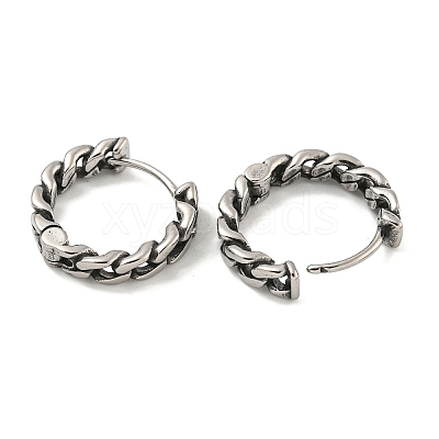316 Surgical Stainless Steel Hoop Earrings for Women and Men EJEW-D096-15B-AS-1
