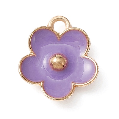 Light Gold Plated Alloy Enamel Pendants ENAM-YW0002-20D-1