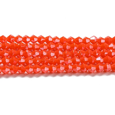 Opaque Solid Color Electroplate Glass Beads Strands GLAA-F029-P4mm-C03-1