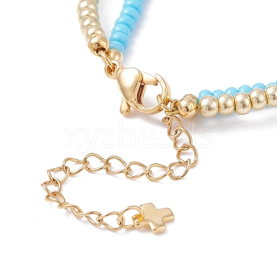 Evil Eye Multi-strand Bracelet for Girl Women BJEW-JB07111-02-1