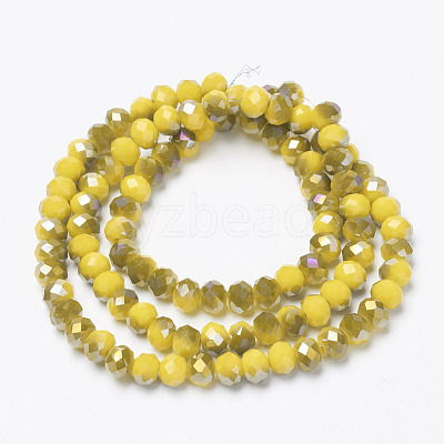 Electroplate Opaque Glass Beads Strands EGLA-A034-P4mm-F11-1