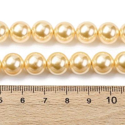 Electroplated Shell Pearl Beads Strands BSHE-G041-10mm-01-1