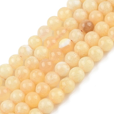 Natural Yellow Calcite Beads Strands G-C251-A01-8mm-1